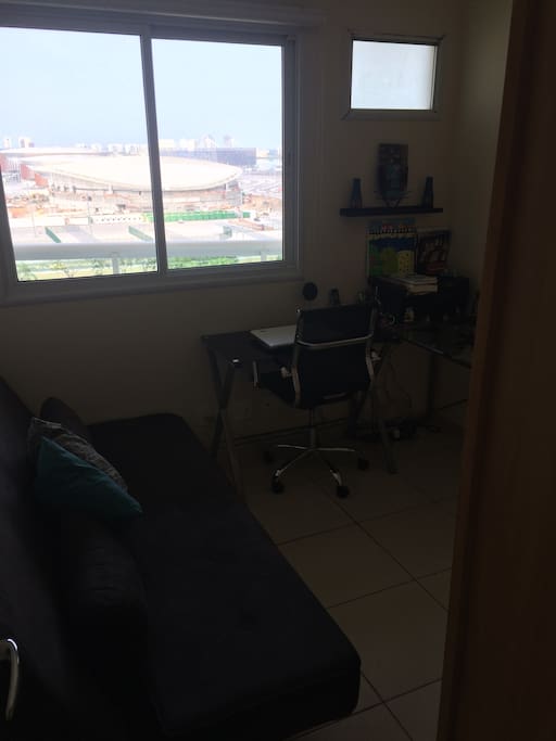 Bedroom in front of Olympic Games.