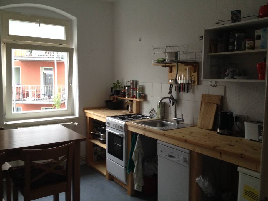 Kitchen with gas stove