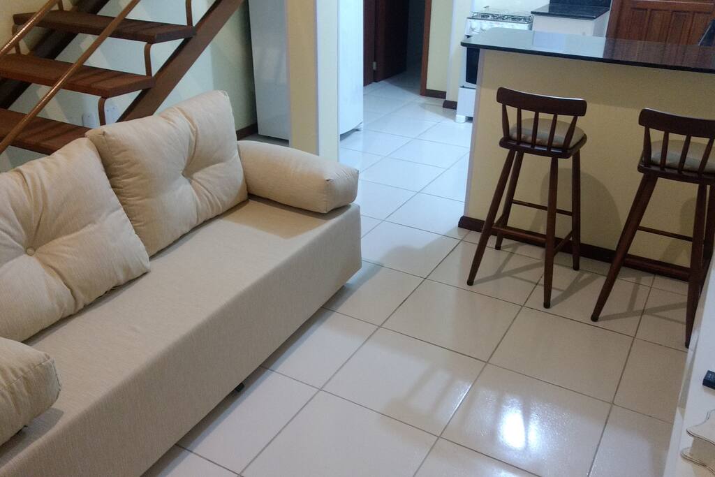 Sofá cama na sala