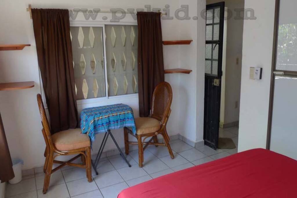 Bedroom with small table