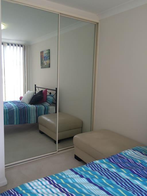 1 Double bedroom with balcony and builtin wardrobes