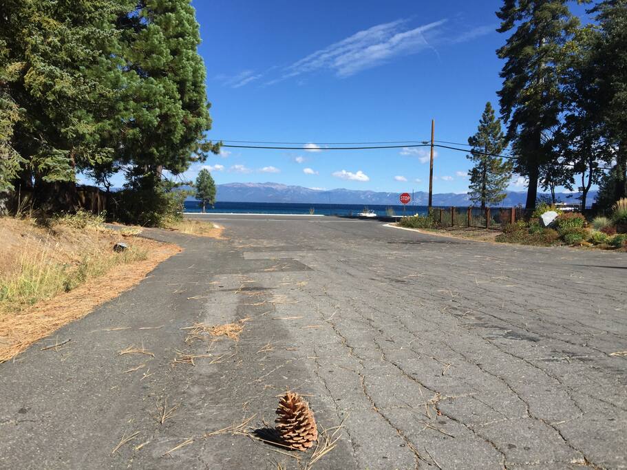 Walk to Lake Tahoe.