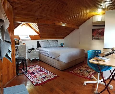 Attic room in authentic stone house