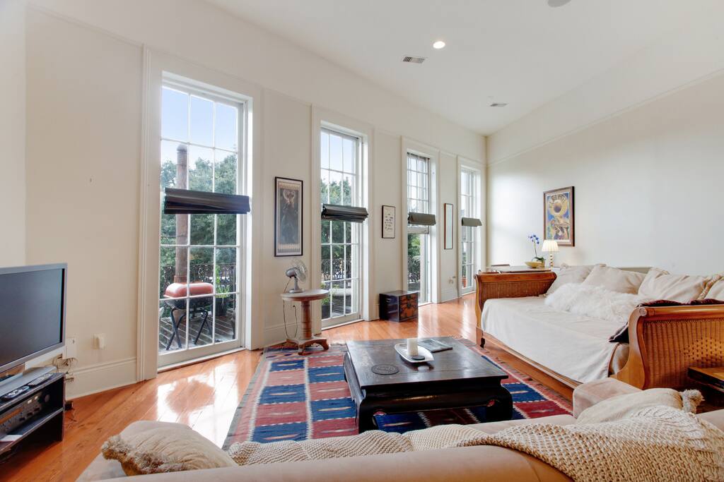 Living Room with balcony access