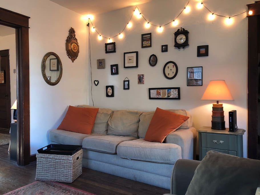 Cozy Living Room. Two Couches. Loveseat. Smart TV with Netflix, Hulu & Amazon.