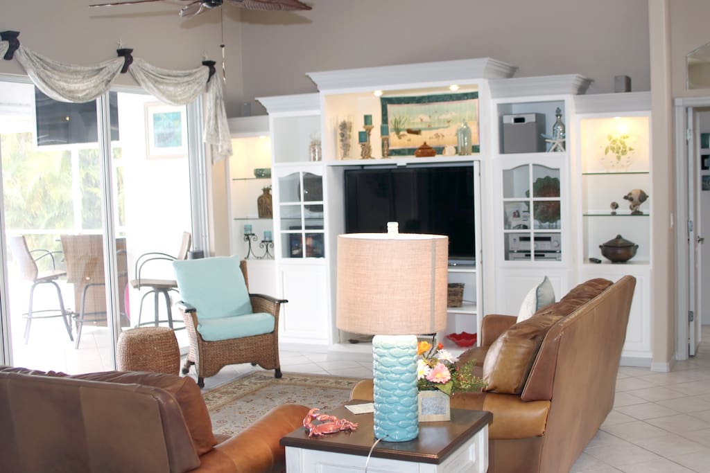 Built in entertainment center in great room.