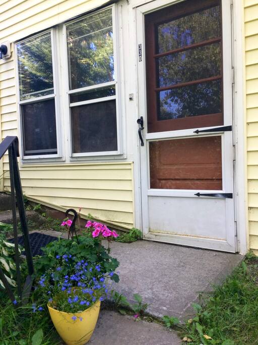 The apartment is located in the lower level of our home and has its own private entrance.