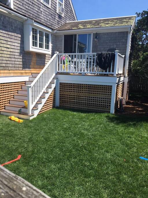 Deck and backyard are perfect for grilling and hanging out