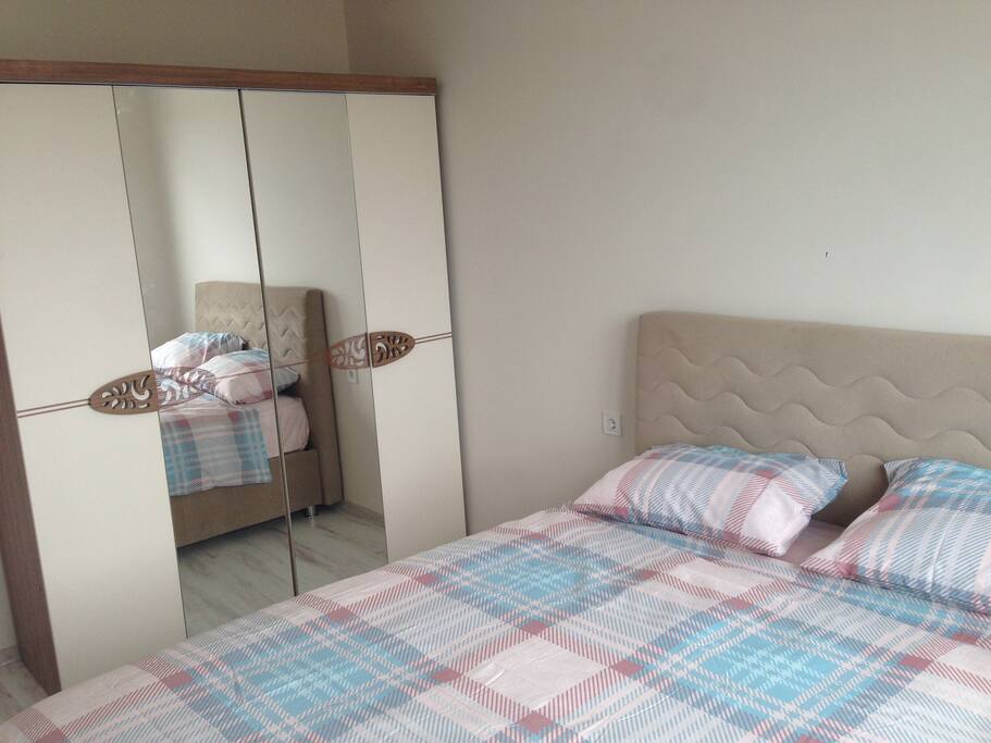 Double bed with a full size closet