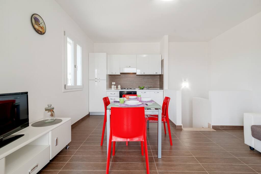 The Living room & The Kitchen - The dining table