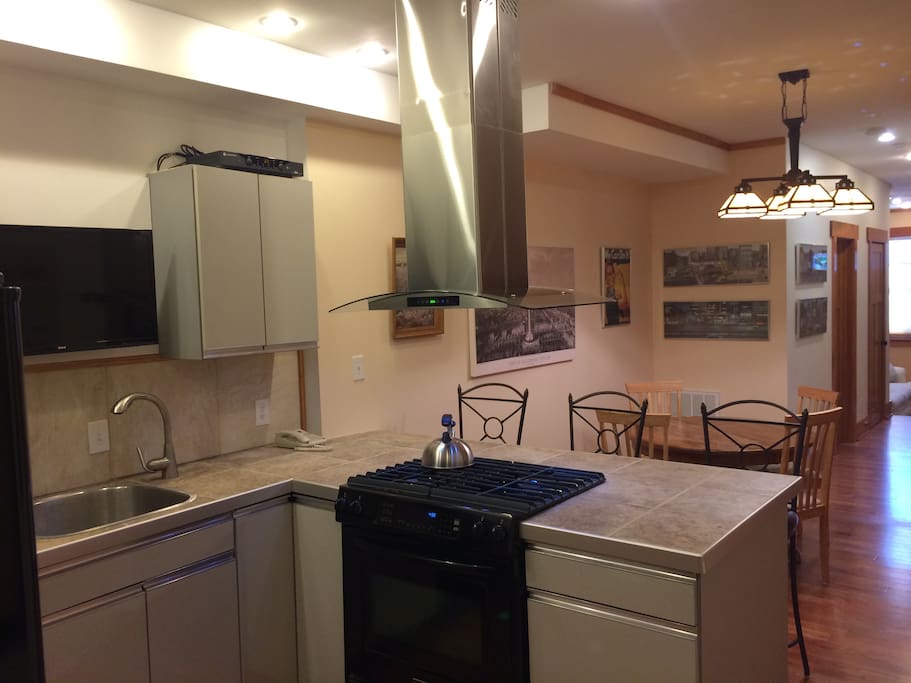 The kitchen and dining area.