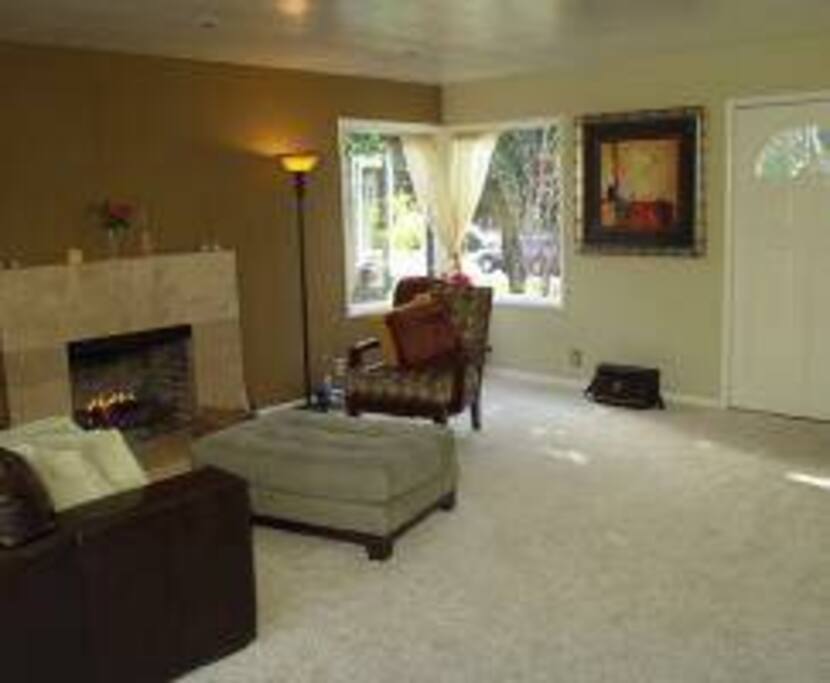 Living room with fireplace