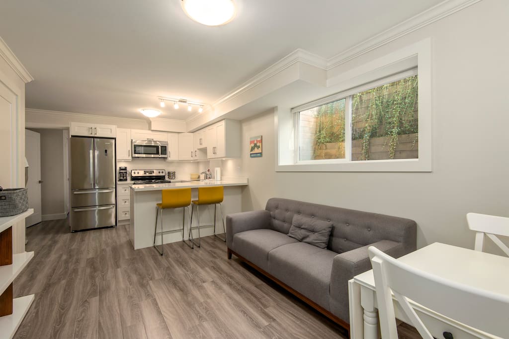 Living Room couch and kitchen table