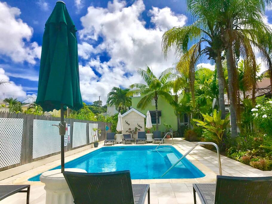 Just a few steps from the pool