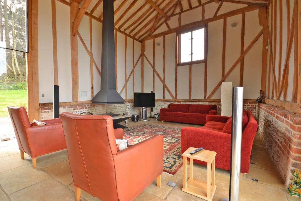 Unusual spacious family living room