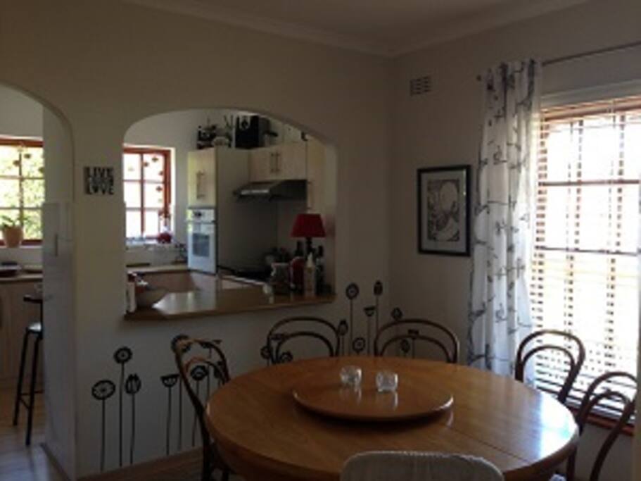 Open plan kitchen-dining room makes for easy and fun entertaining