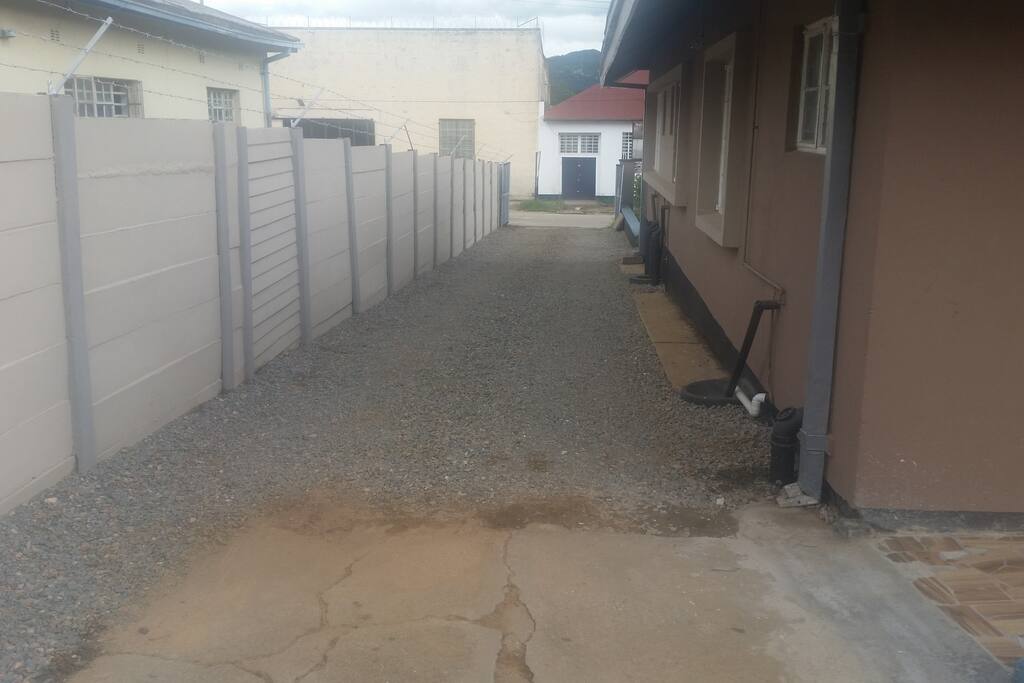 Entrance to the parking area