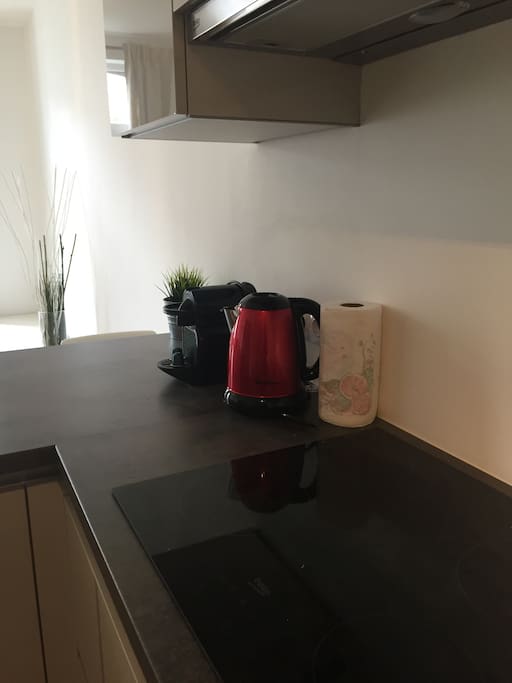 Nespresso machine with coffee for the visitors
