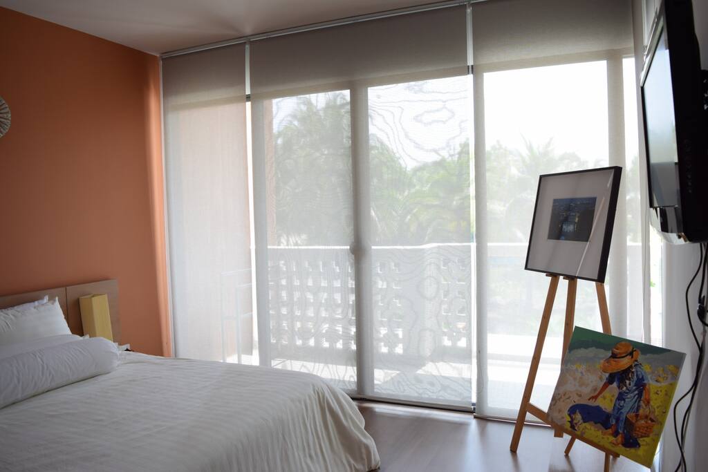 beach view from master bedroom with balcony
