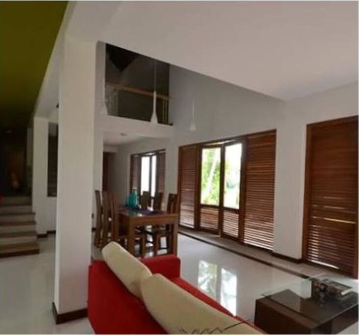 Dining room and kitchen area