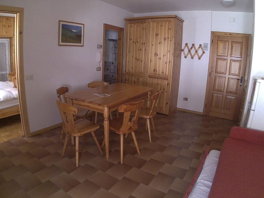 Living room with extendable sofa -bed