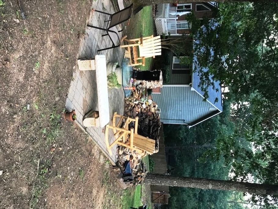 Shady patio complete with rockers