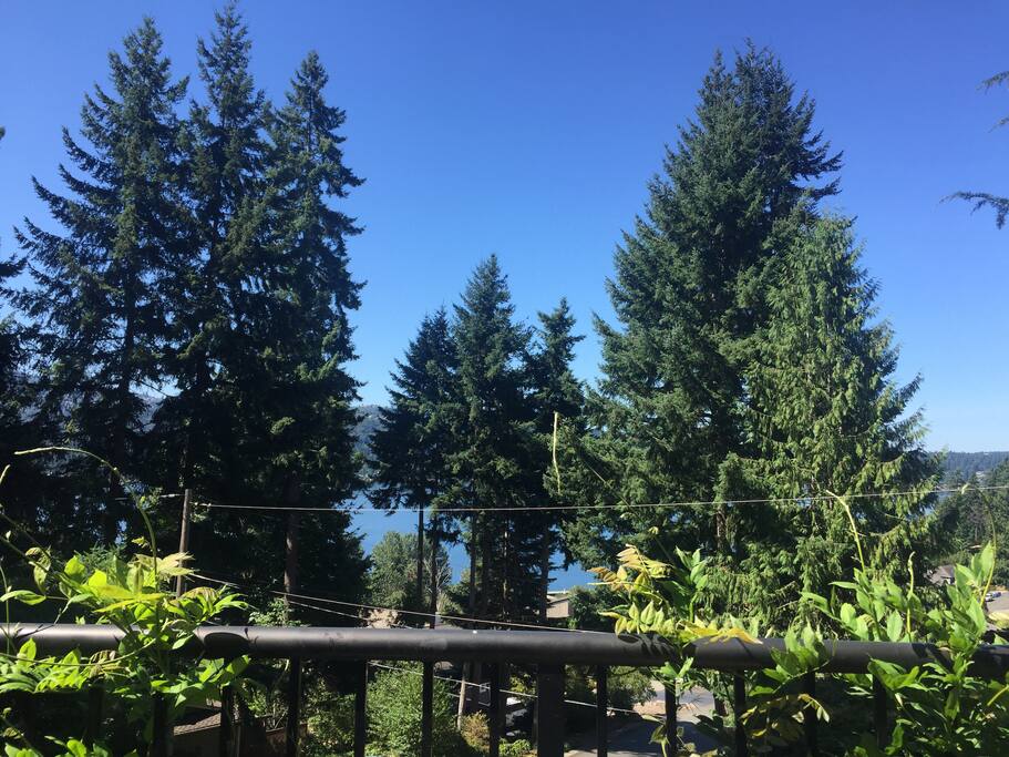 Upper level deck lake view