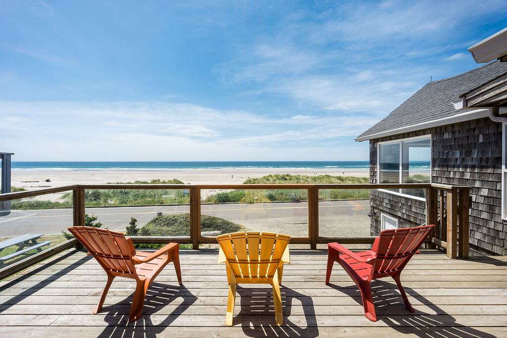 Catch all the beach action from the deck just off the dining room