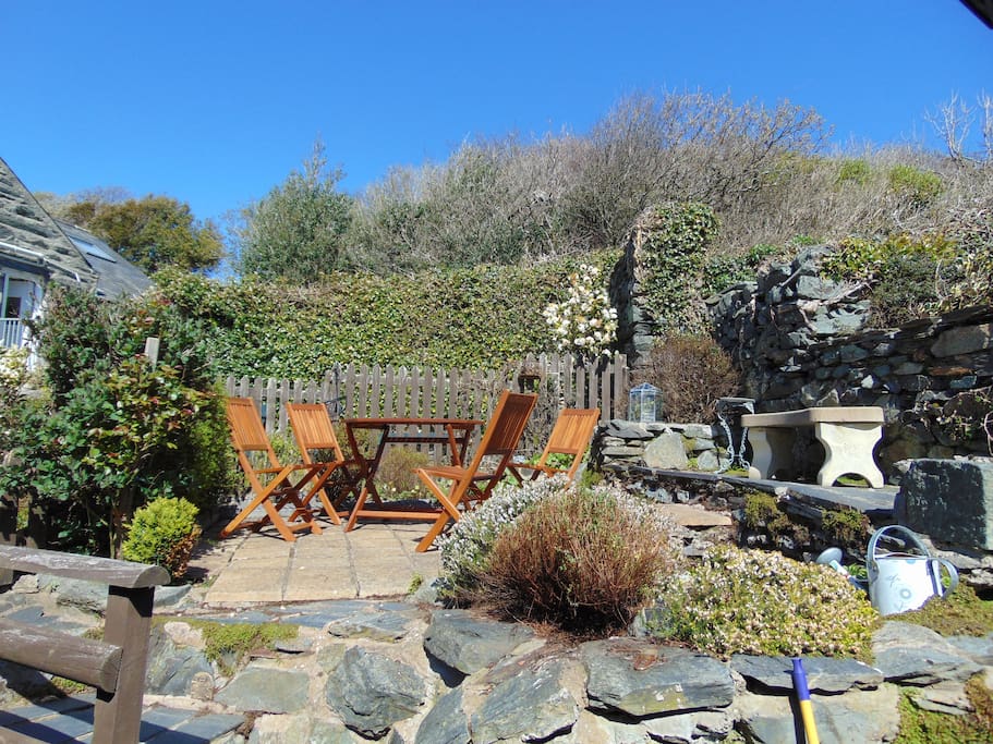 The rear garden is perfect for BBQs