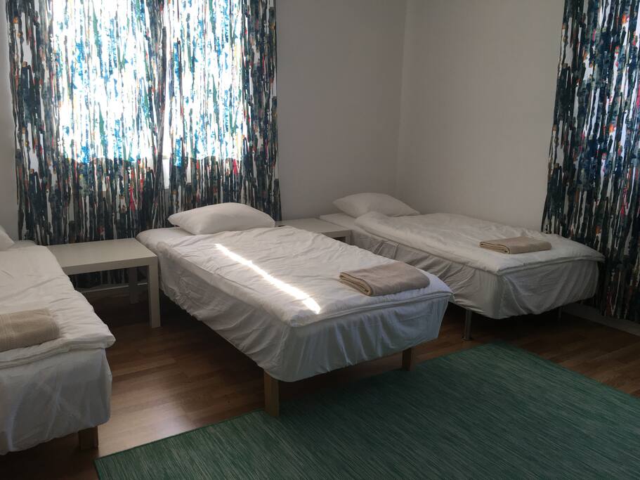 Three comfortable beds