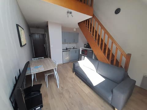 Large duplex studio (28 m²) with private parking