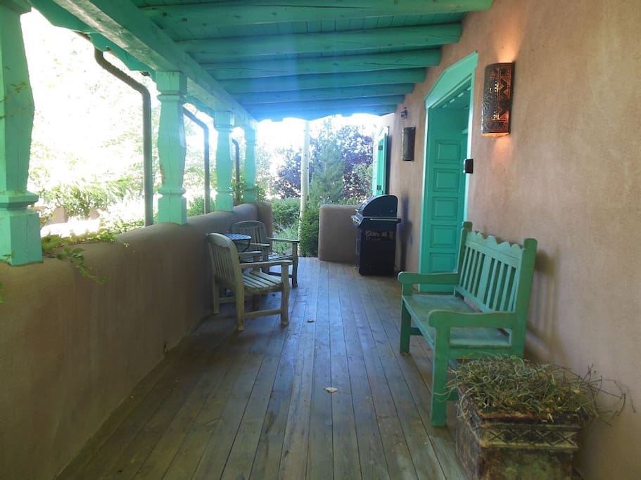 The entry porch is a great place to relax.