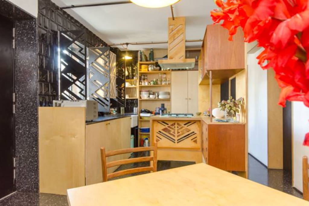 open plan kitchen livingroom