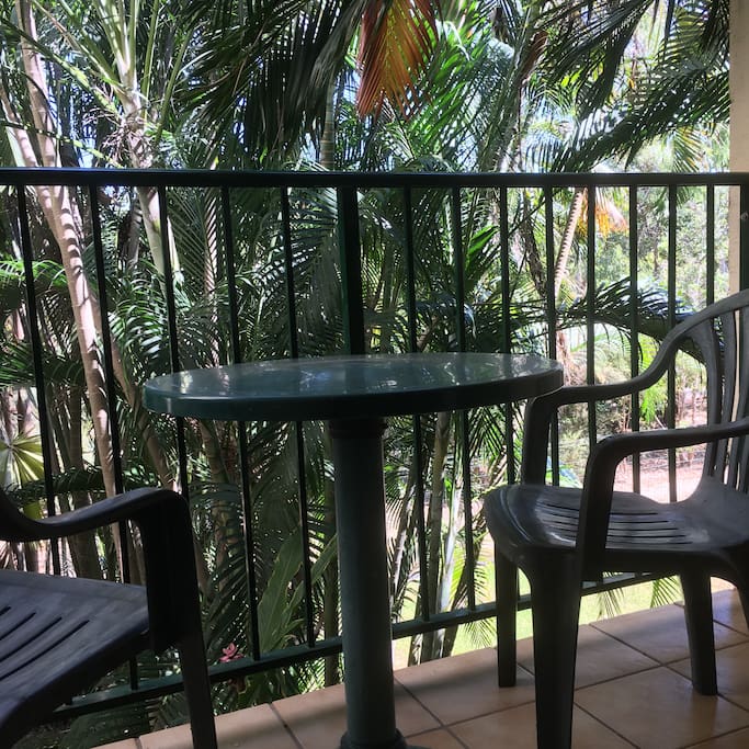 Private balcony overlooking the tranquil Botanical Gardens