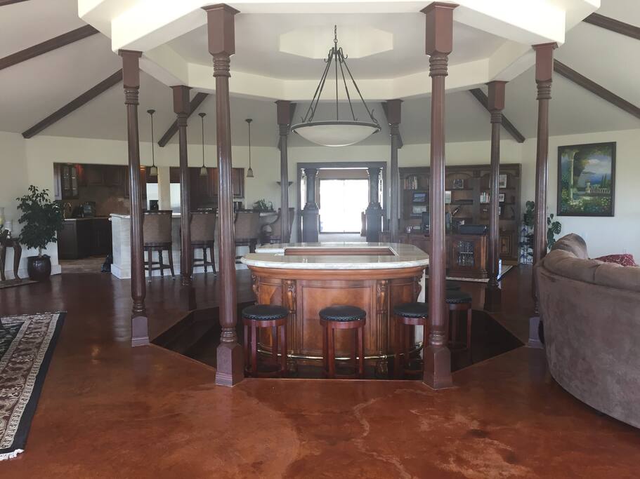 Round Bar in the middle of the Great Room