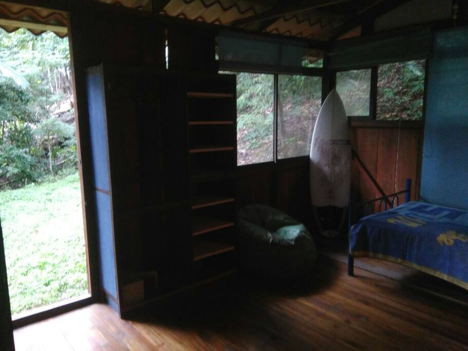 Guest room with backdoor