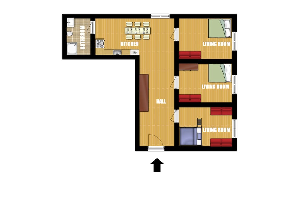 Schematic plan of apartment.