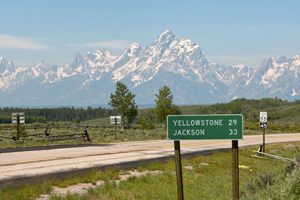 view of Tetons from RV campground