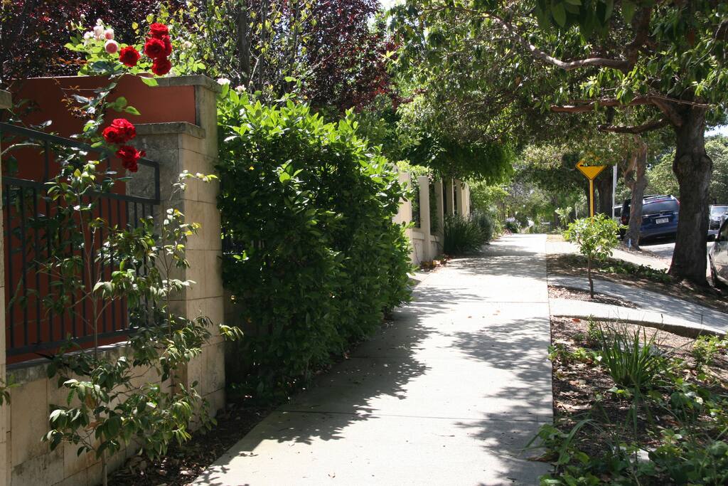 Quiet street only 100m to main shopping precinct