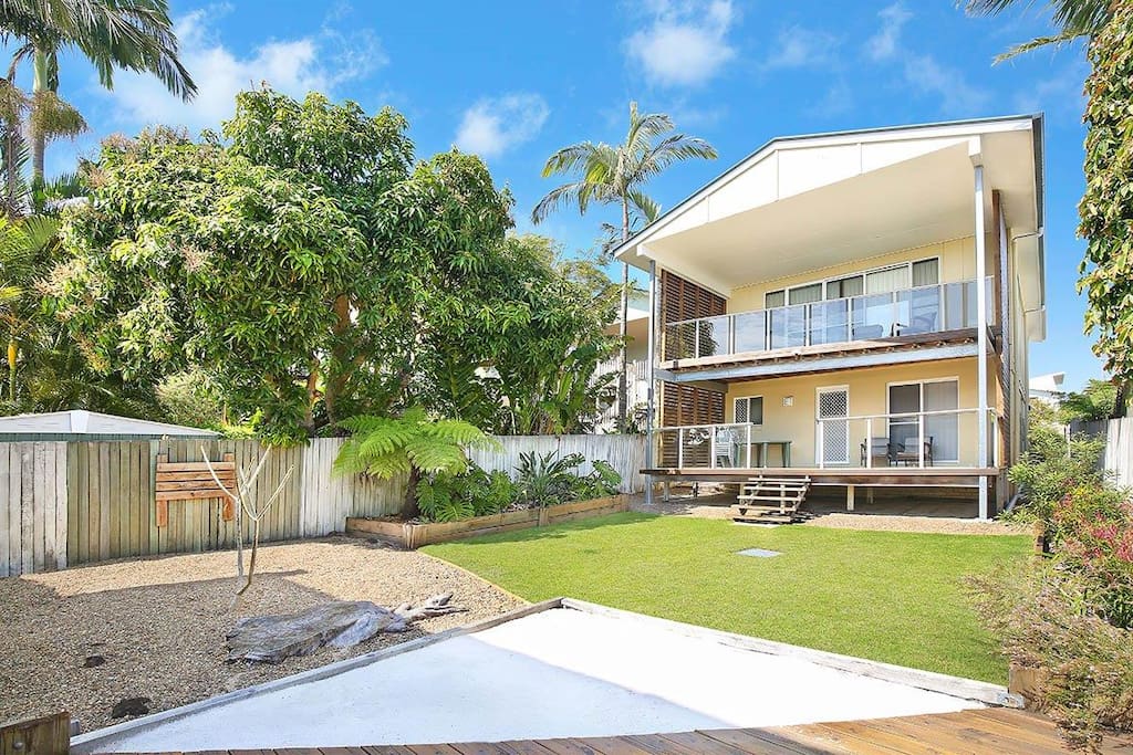 The back yard with plenty of space for everyone