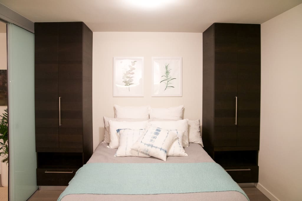 cozy bedroom lots of storage