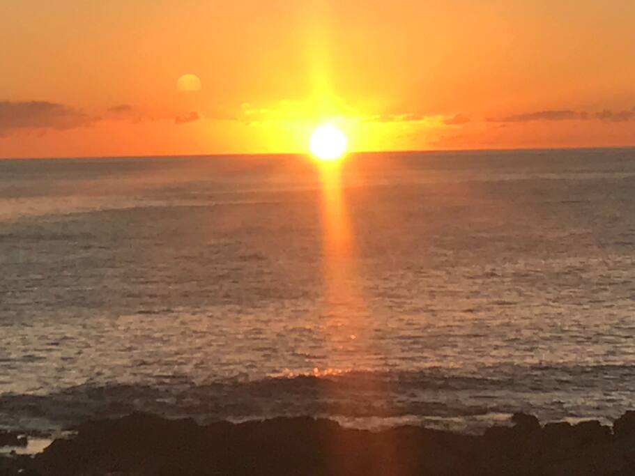 Watch glorious sunsets every night from the living room
