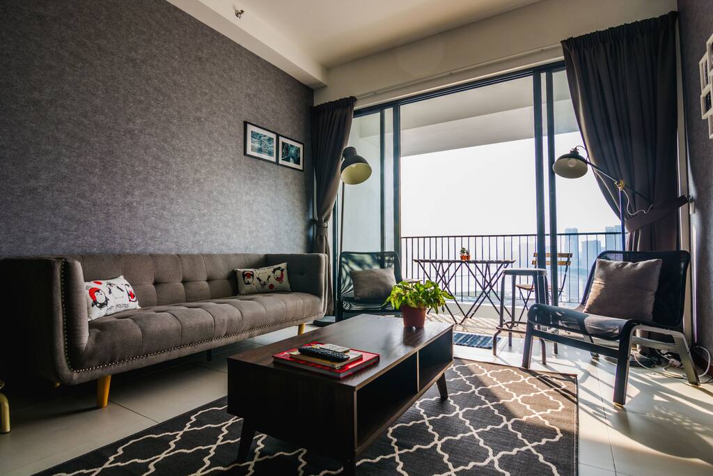 Living room - get together area with much comfort and much style. What a view from wherever seated.