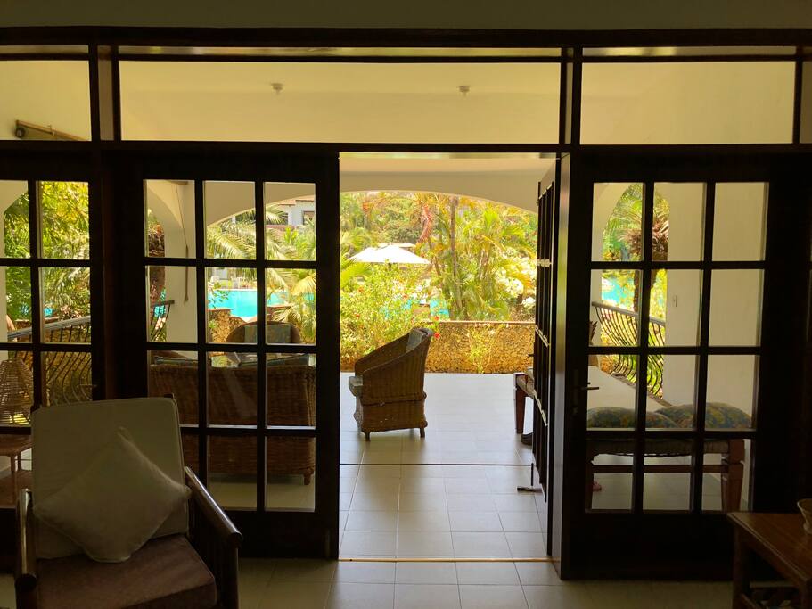 Looking to the pool