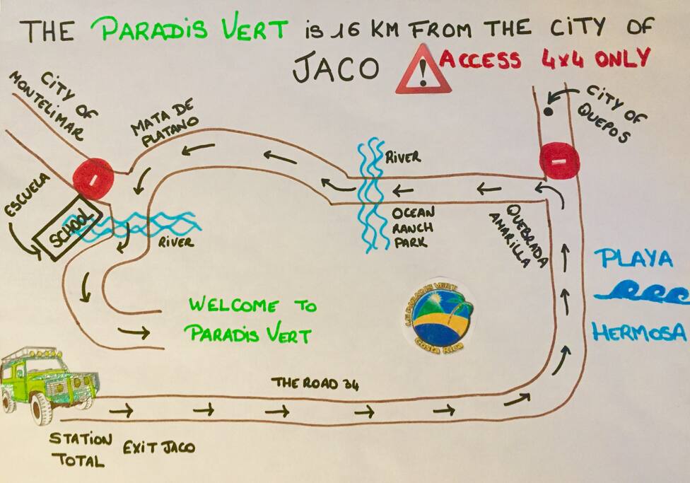 Plan d'accès uniquement en 4 X4