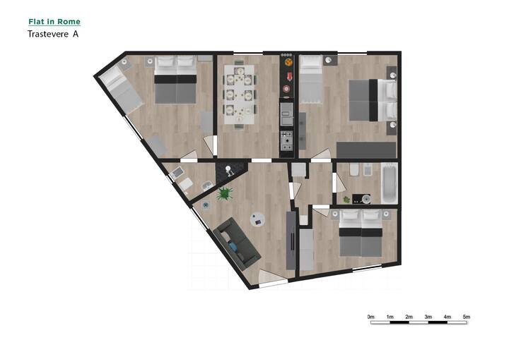 Flatinrome Trastevere A - Terrace + Wifi + Jacuzzi