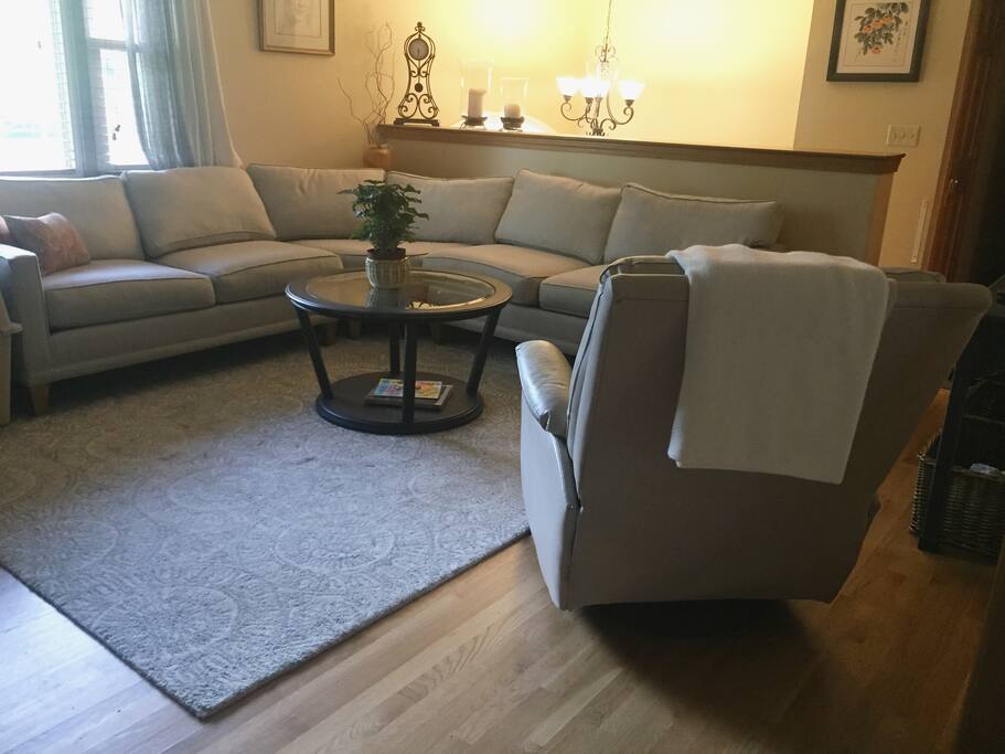 Living Room with very comfortable seating, TV /DVD, surround sound