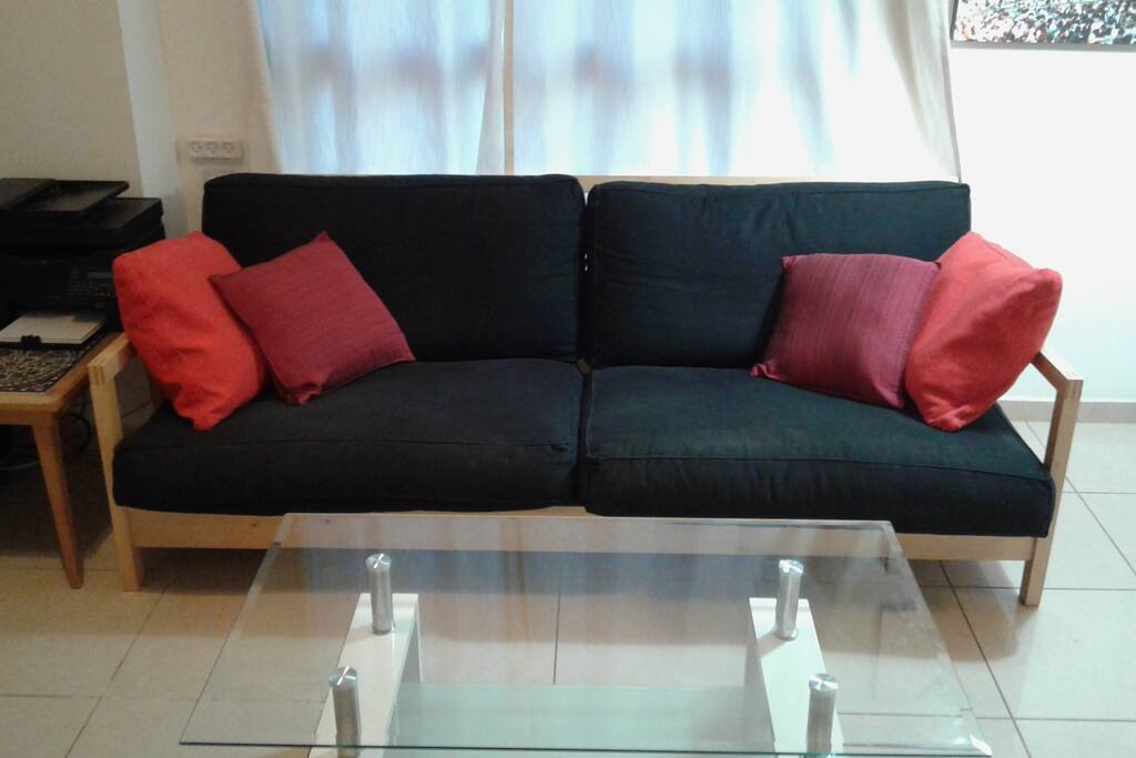 Living Room + Convertible sofa + Table