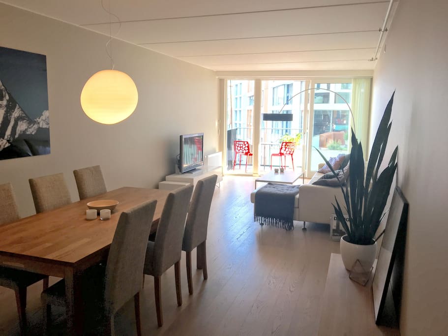 The dining and living room is spacious and relaxing.