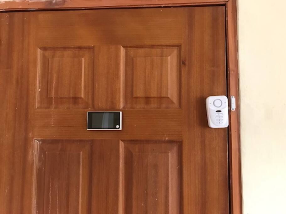 Door with alarm